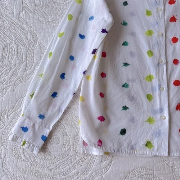 Vilagallo Multicolor Polka Dot Button Down Shirt - Picture 3 of 12